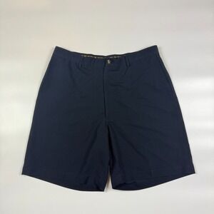 Haggar Comfort Equipped Chino Shorts Mens Size 34 Navy Casual High Rise Outdoor